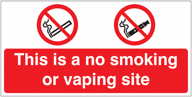 This is a No Smoking or Vaping Site Sign
