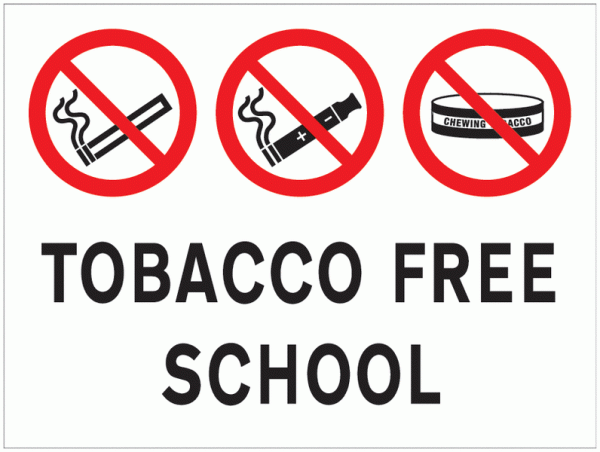 Tobacco Free School Sign
