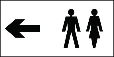 Toilet Direction Sign – Left Arrow