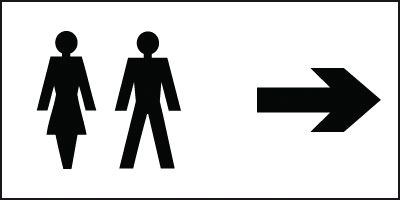 Toilet Directional Sign – Right Arrow
