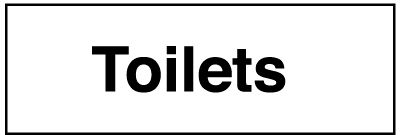 Toilets Washroom White/Black Information Sign – Single