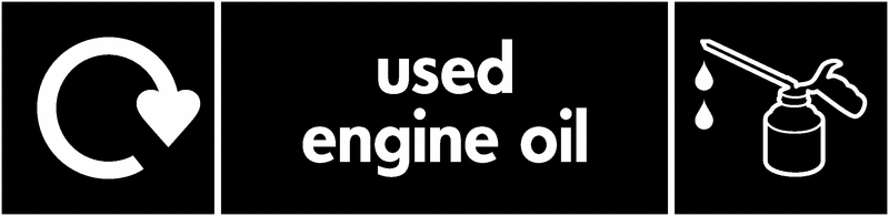 Used Engine Oil - WRAP Automotive Waste Recycling Signs