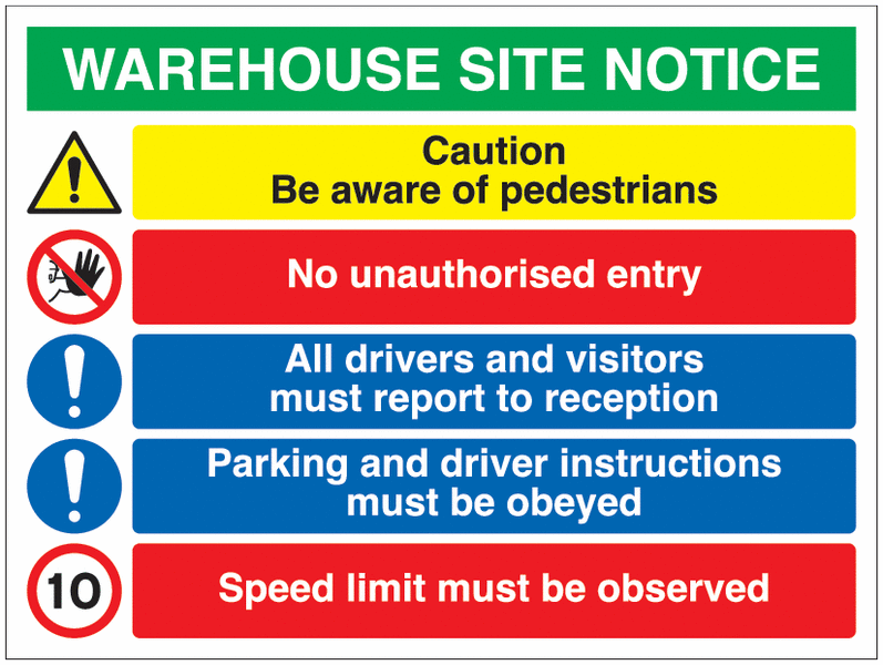 Warehouse Site Notice – 10 MPH Speed Limit Sign