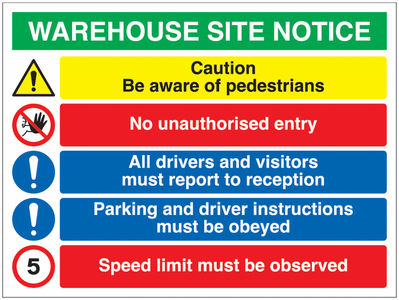 Warehouse Site Notice – 5 MPH Speed Limit Sign