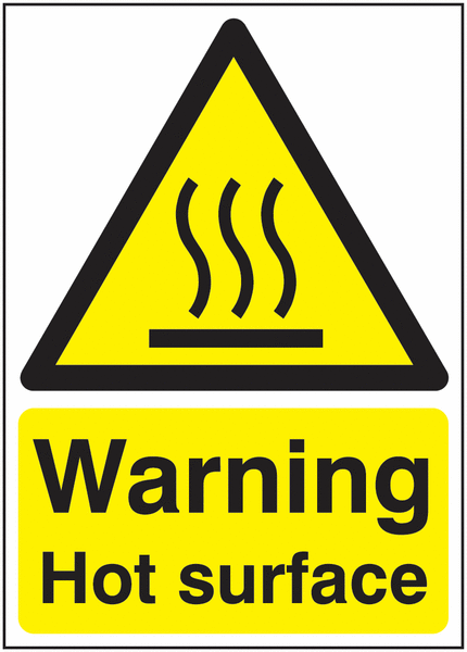 Warning Hot Surface Signs
