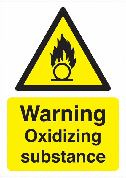 Warning Oxidizing Substance Sign