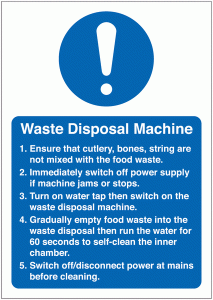 Waste Disposal Machine Sign (With Symbol)