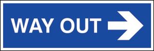 Way Out (Arrow Right) Sign