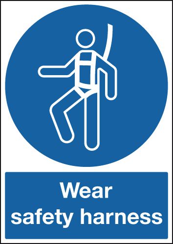 Wear Safety Harness Sign