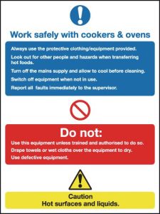 Work Safely with Cookers/Ovens Multi-Message Signs